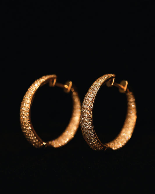 Wish 18KY Diamond Hoops Earrings