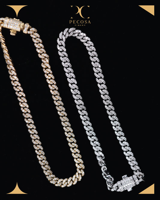 Cuban Chain 18KW Diamond Bracelets
