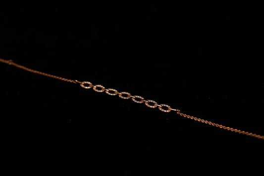 Oval-Chain 18KR Diamond Bracelet