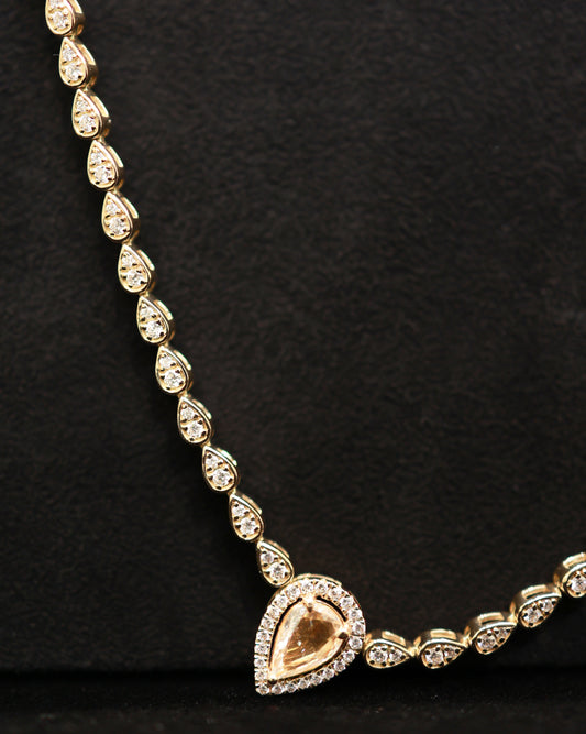 Ocean Tears 18KY Diamond Necklace