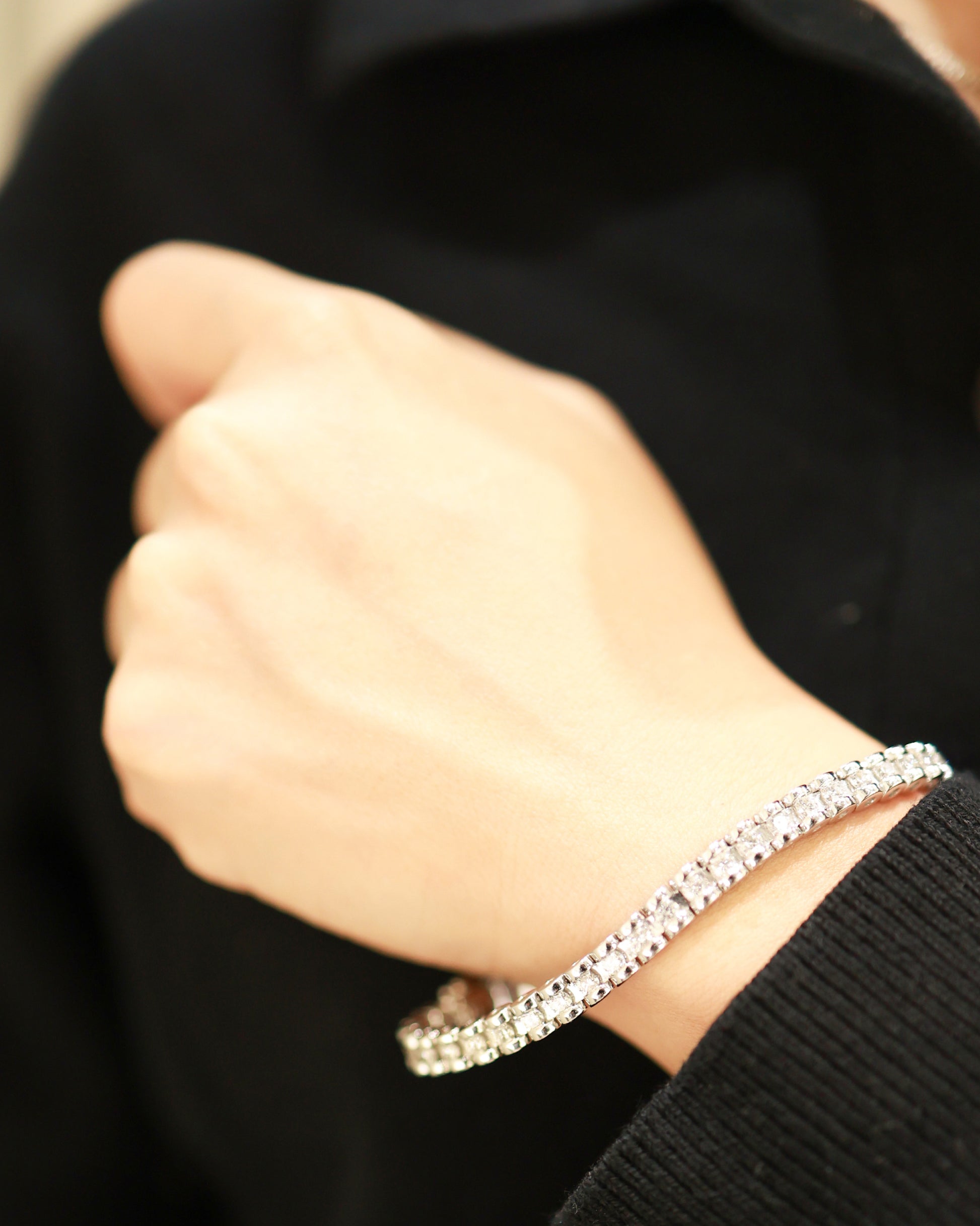 Halo 18KW Diamond Tennis Bracelet
