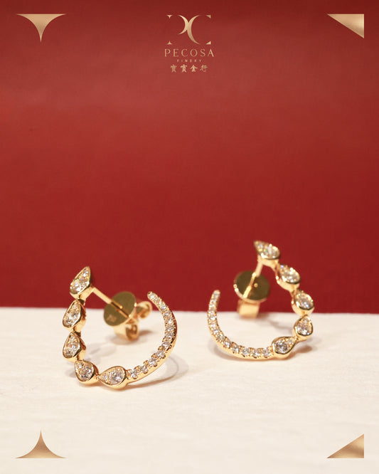 Tears 18KY Diamond Earrings
