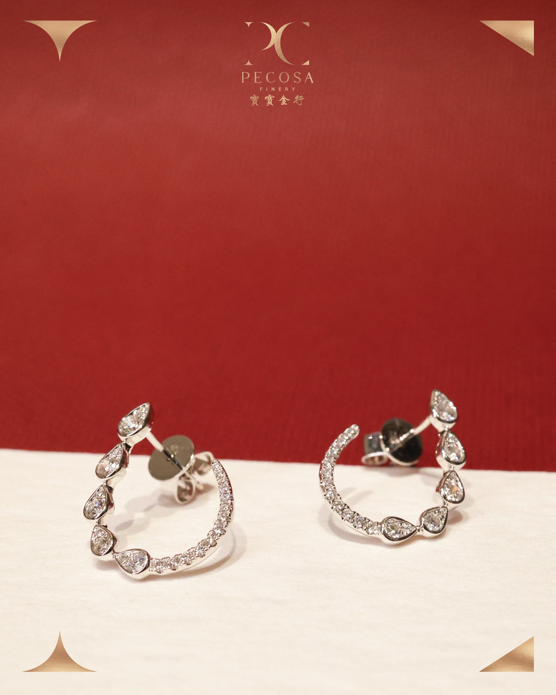 Tears 18KW Diamond Earrings