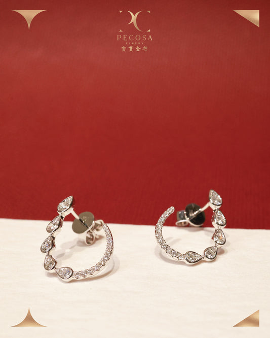 Tears 18KW Diamond Earrings