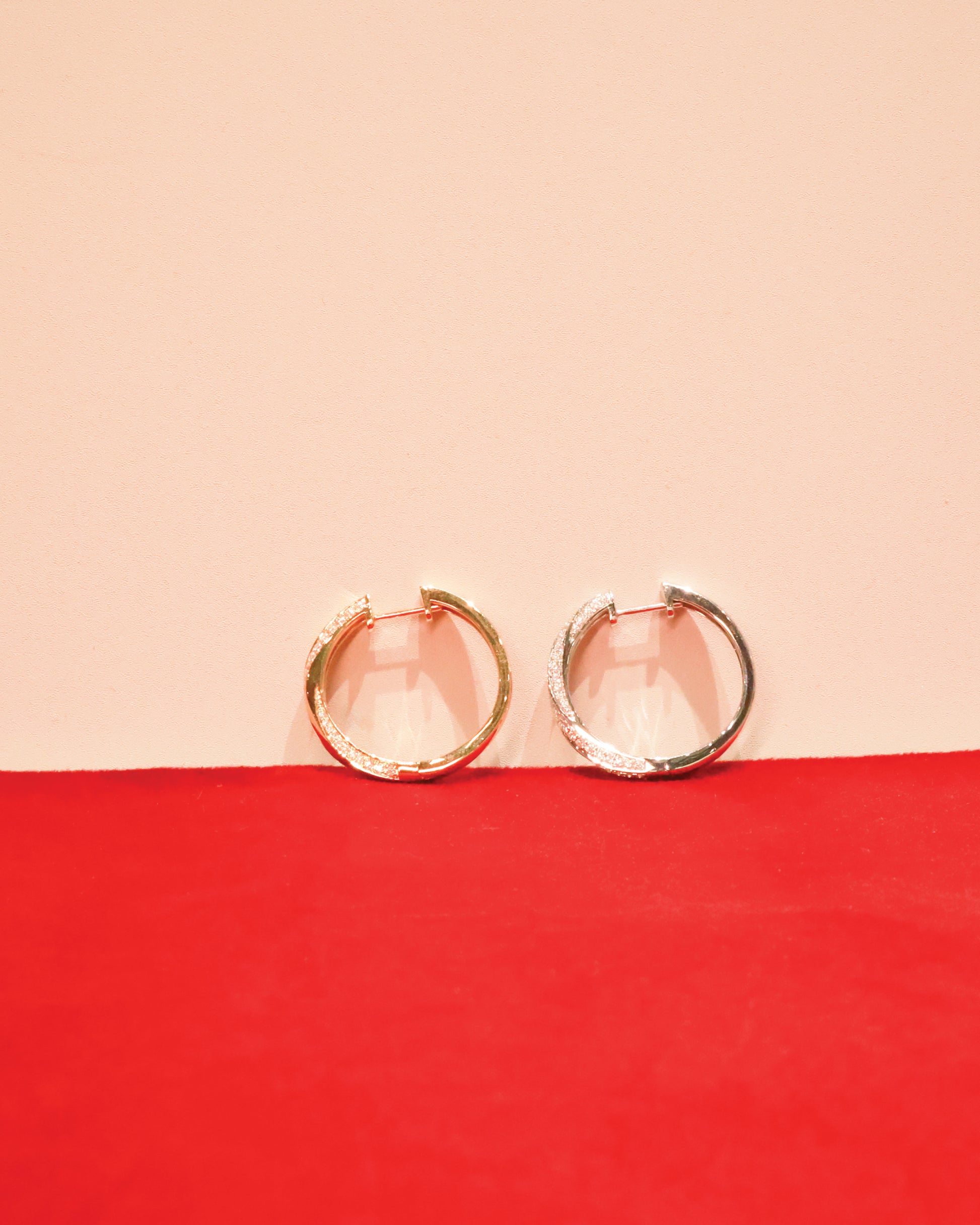 18KY Diamond Hoop Earrings