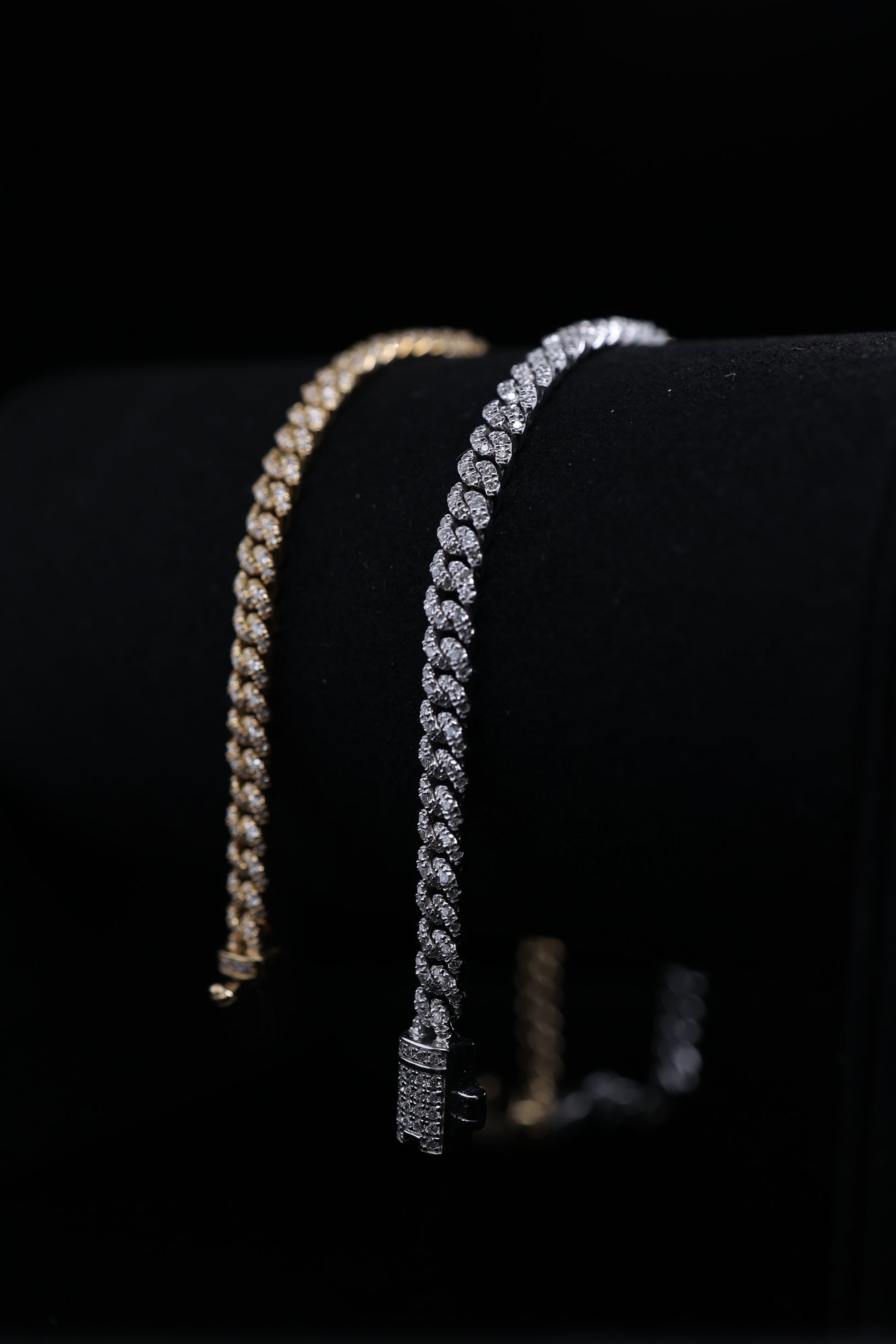 Cuban Chain 18KW Diamond Bracelets