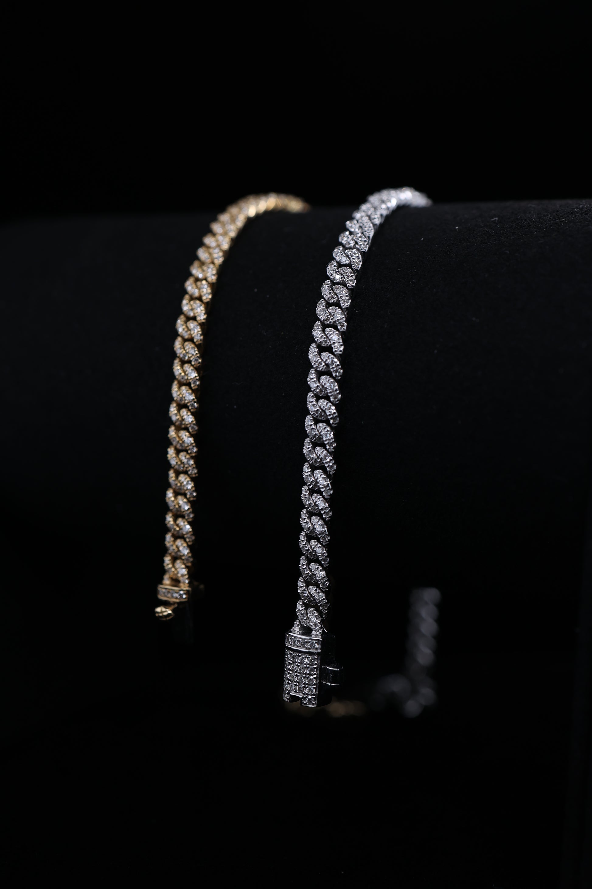 Cuban Chain 18KW Diamond Bracelets