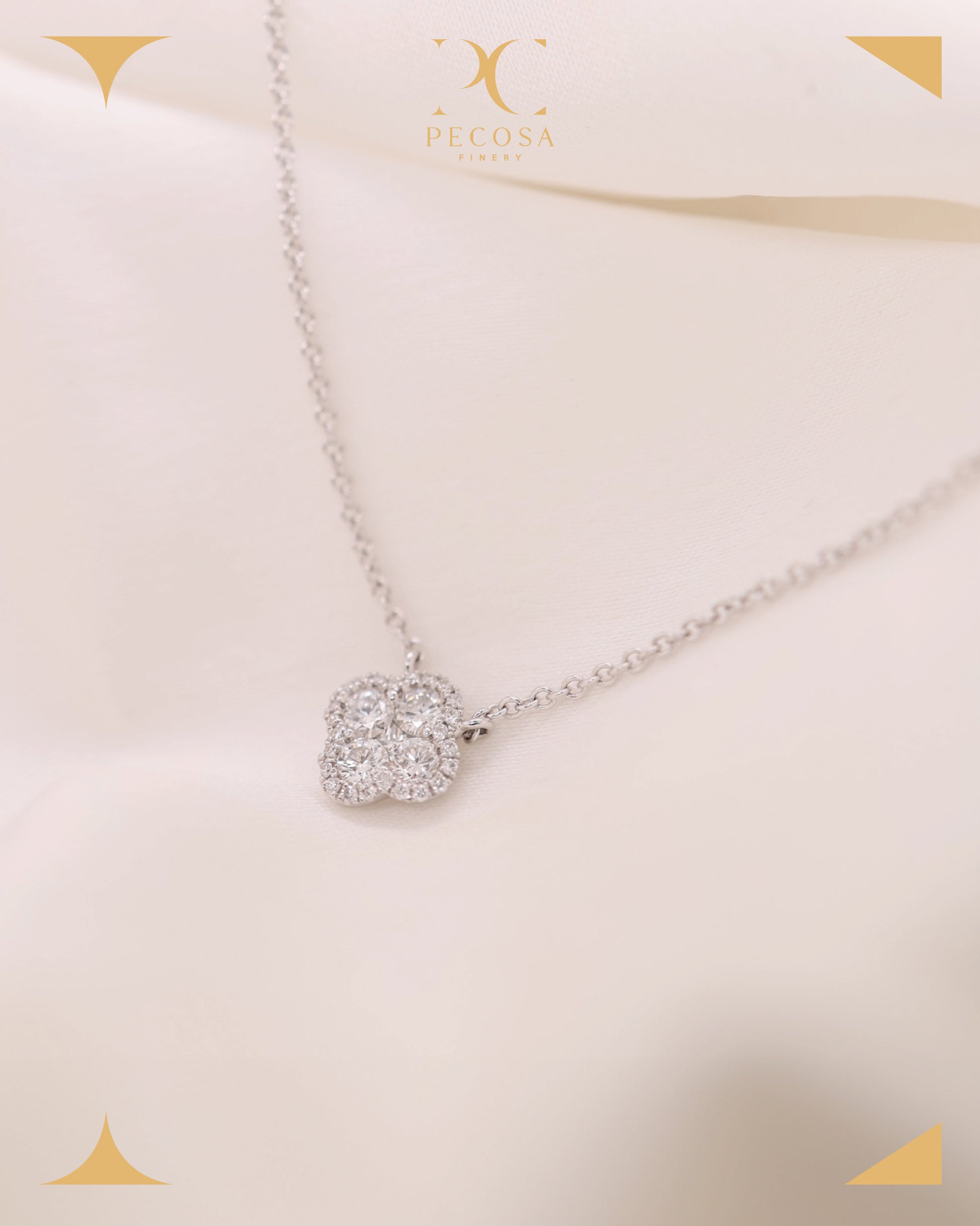 Lucky Bloom 18KW Diamond Necklace