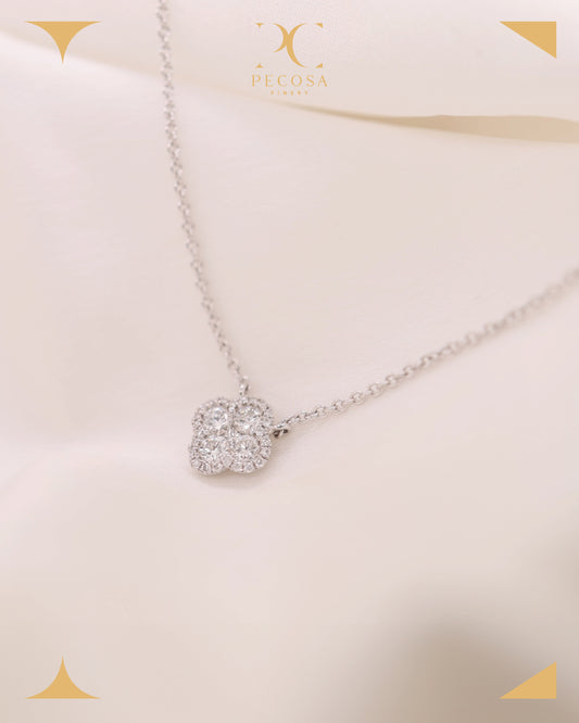 Lucky Bloom 18KW Diamond Necklace