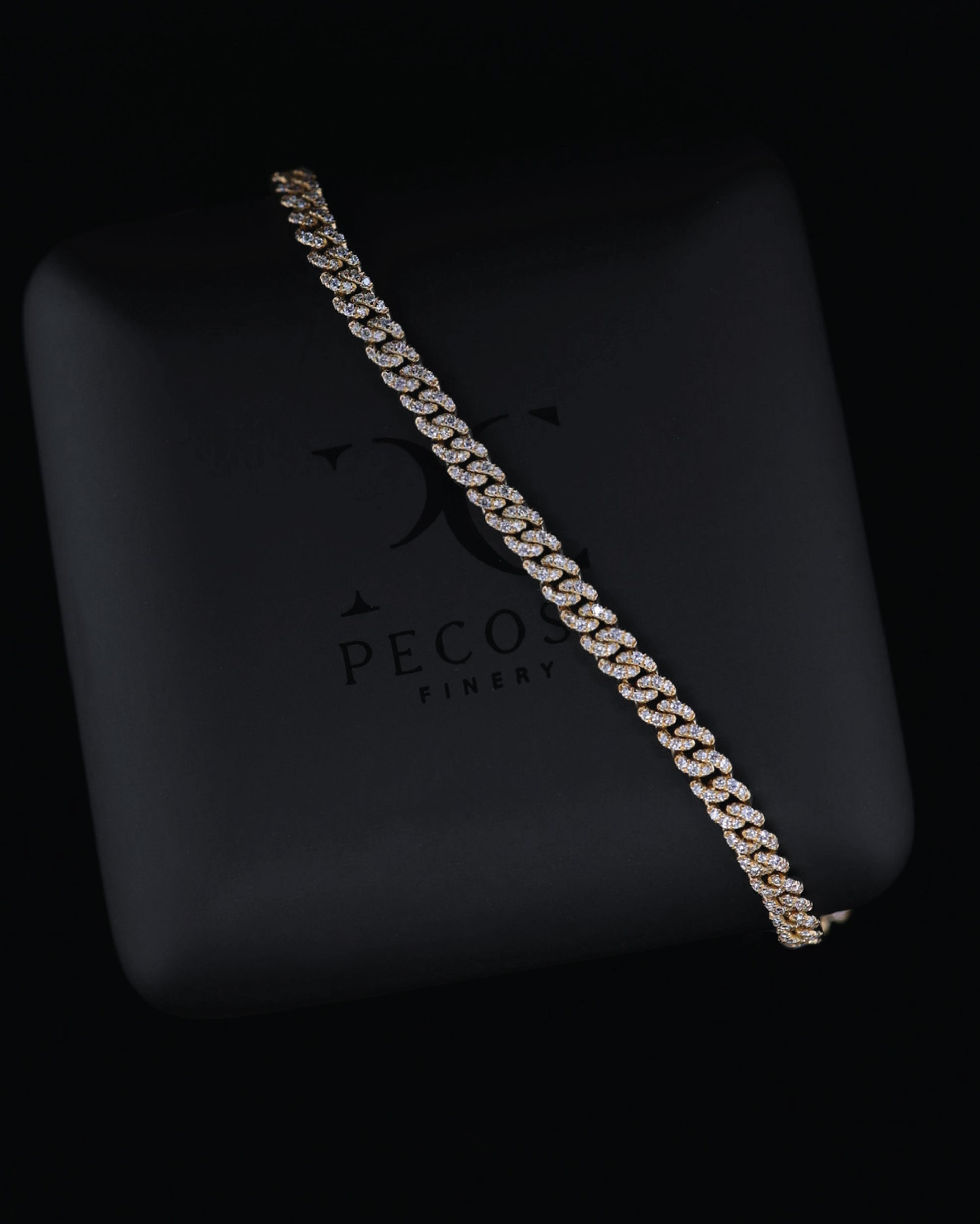 Cuban Chain 18KY Diamond Bracelets