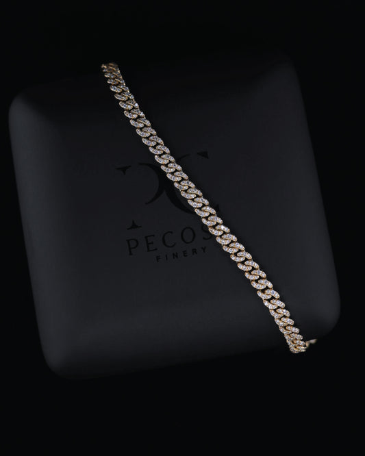 Cuban Chain 18KY Diamond Bracelets