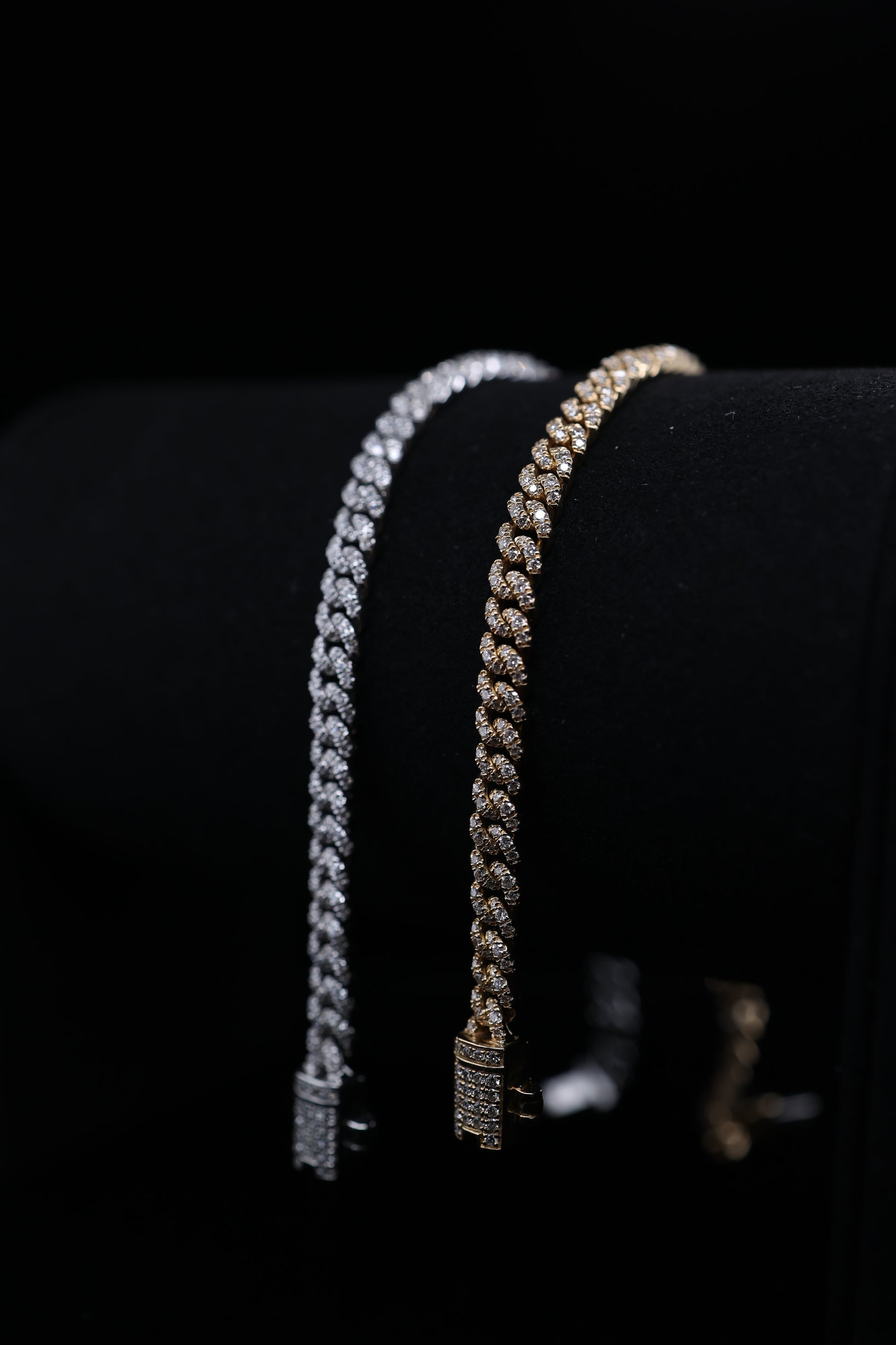Cuban Chain 18KY Diamond Bracelets