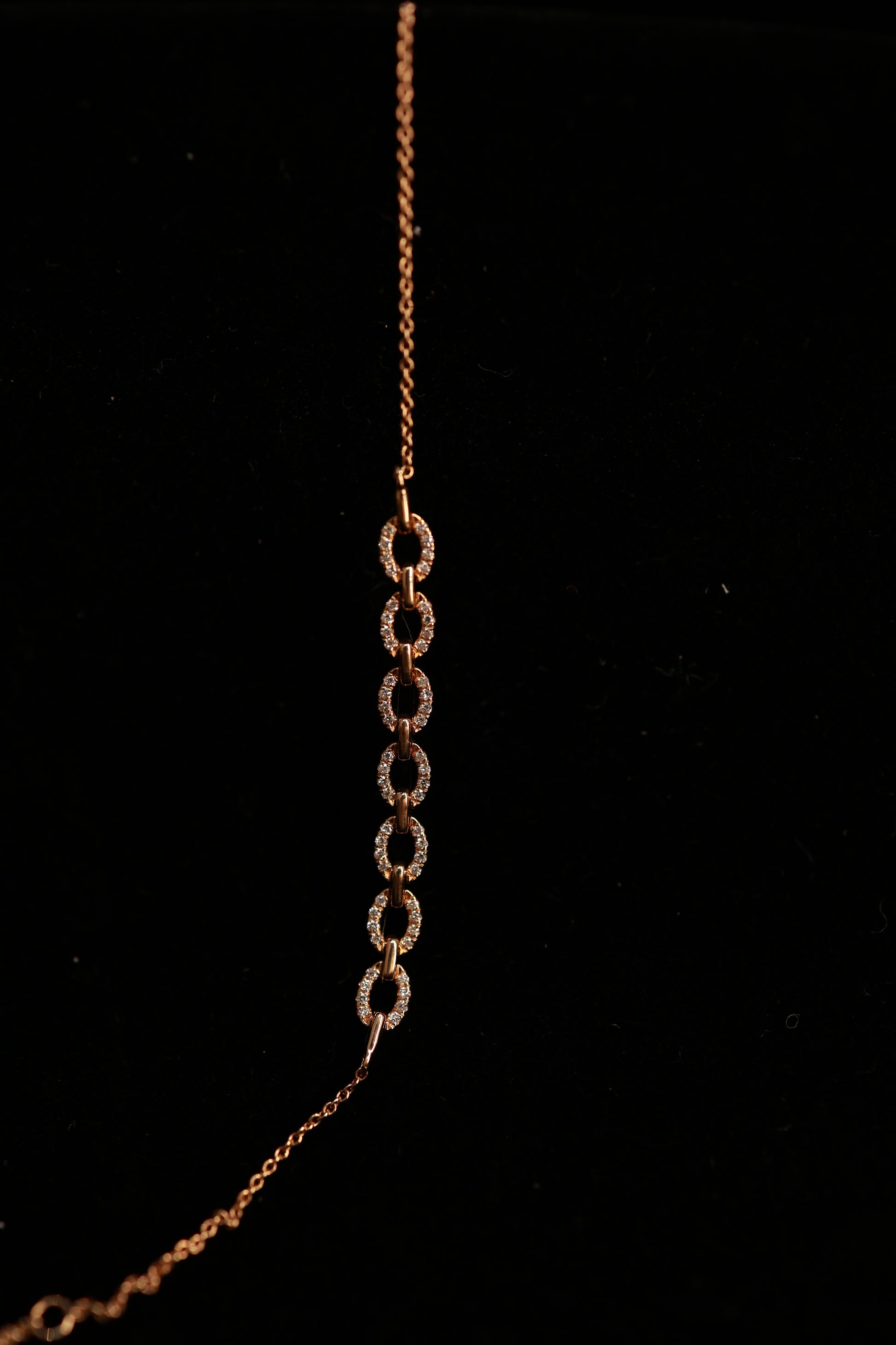 Oval-Chain 18KR Diamond Bracelet