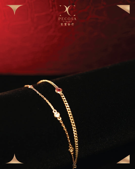 Cherry 18KY Ruby & Diamond Bracelet