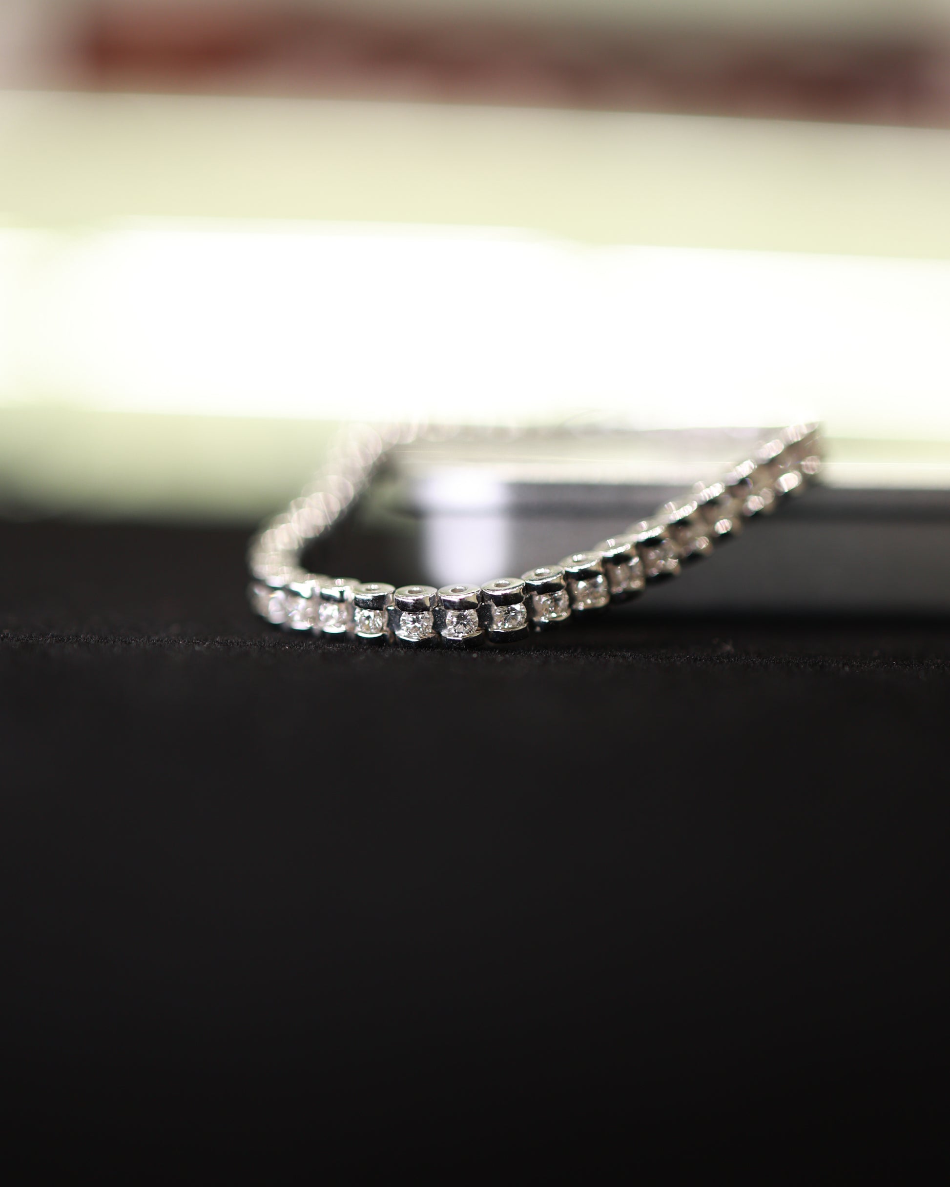 Halo 18KW Diamond Tennis Bracelet