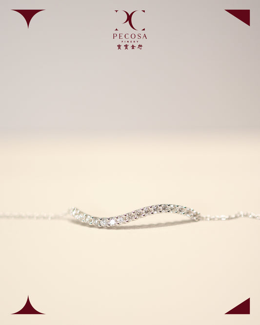 Wave 18KW Diamond Bracelet