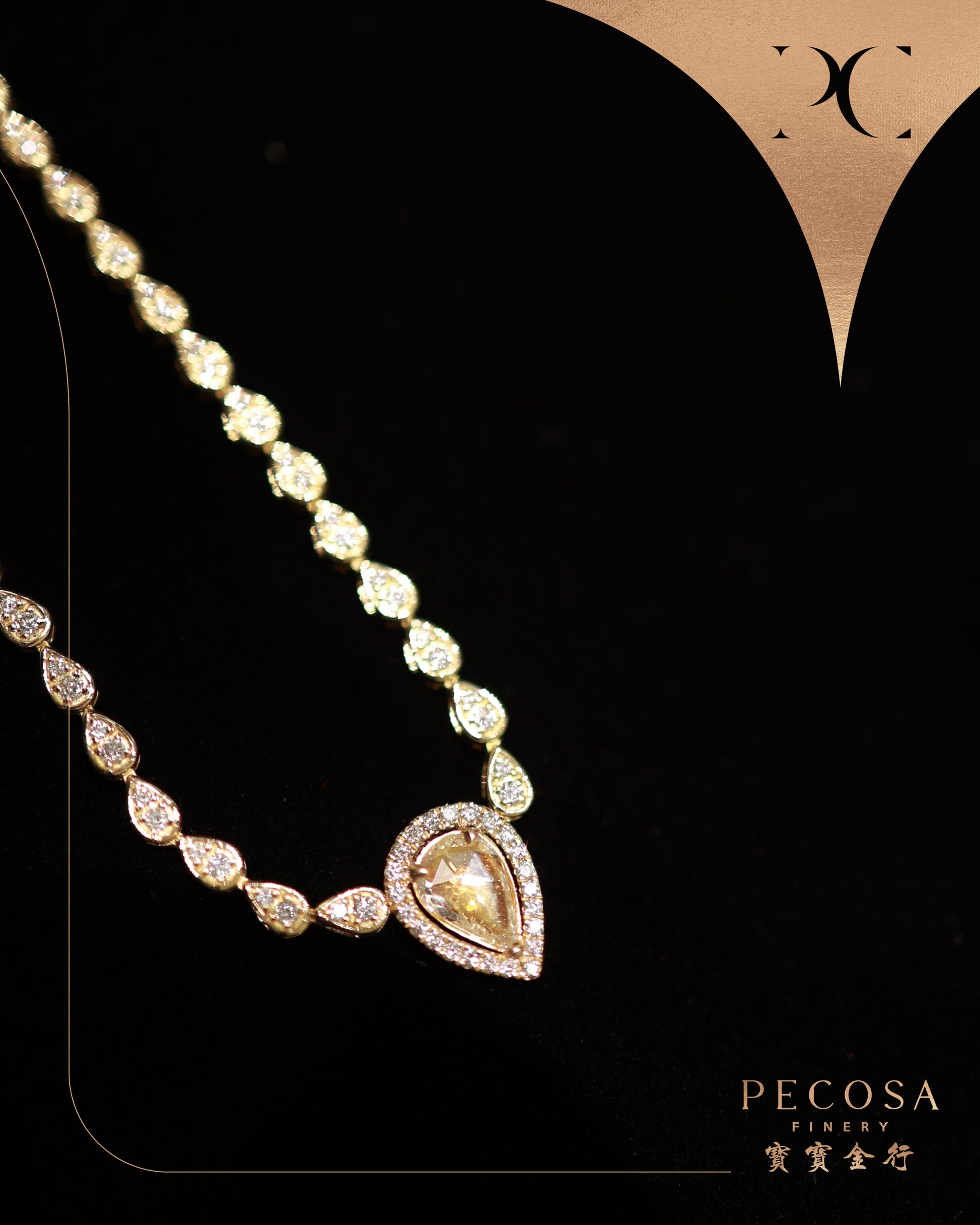 Ocean Tears 18KY Diamond Necklace