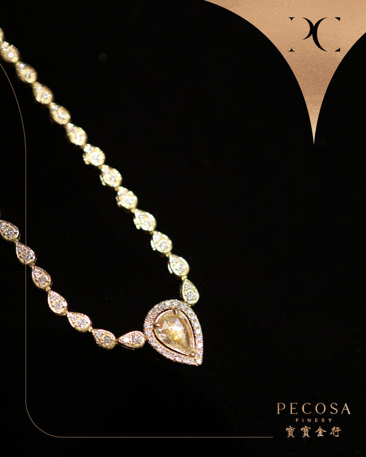 Ocean Tears 18KY Diamond Necklace