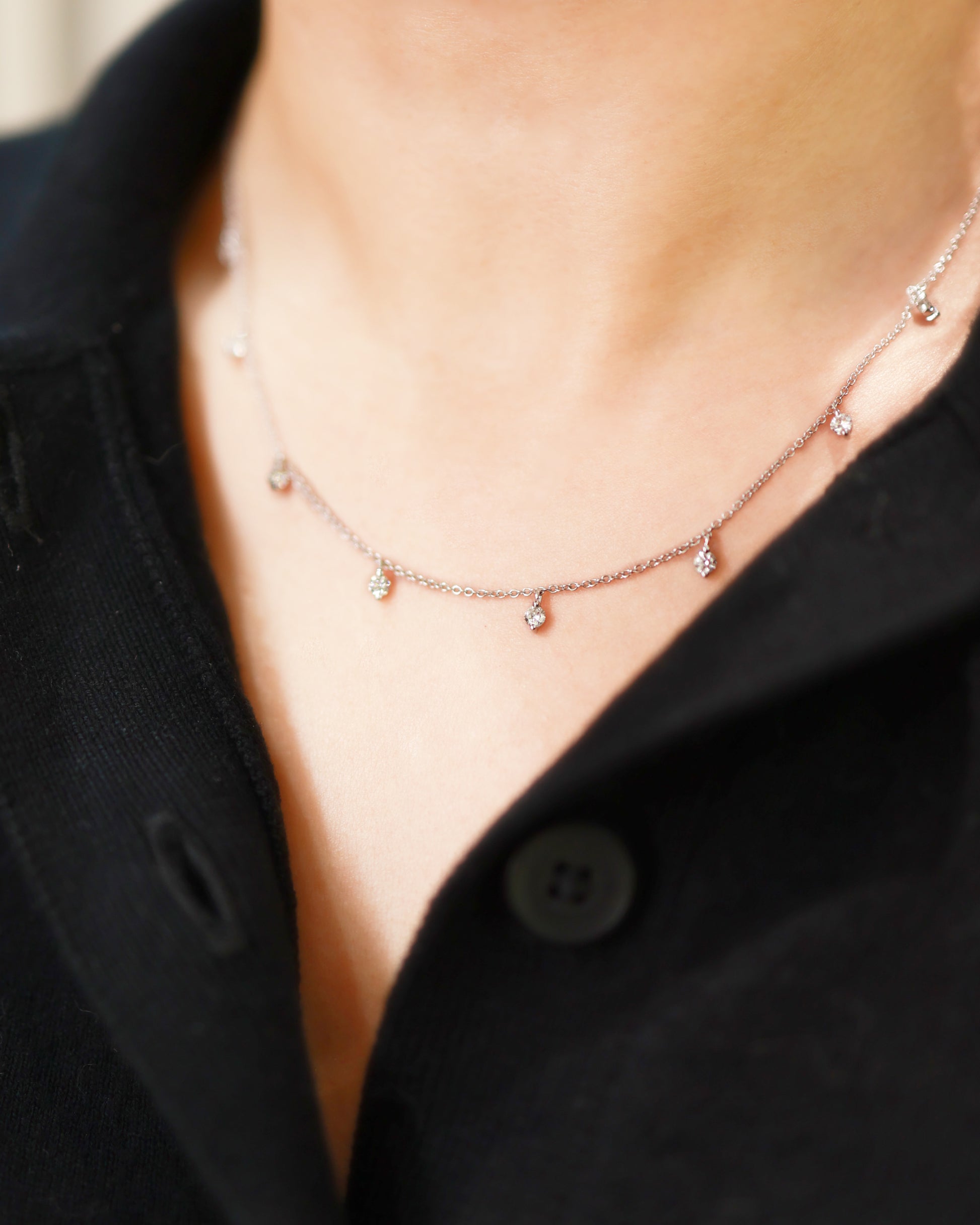 Softly Shining Star 18KR Diamond Necklace
