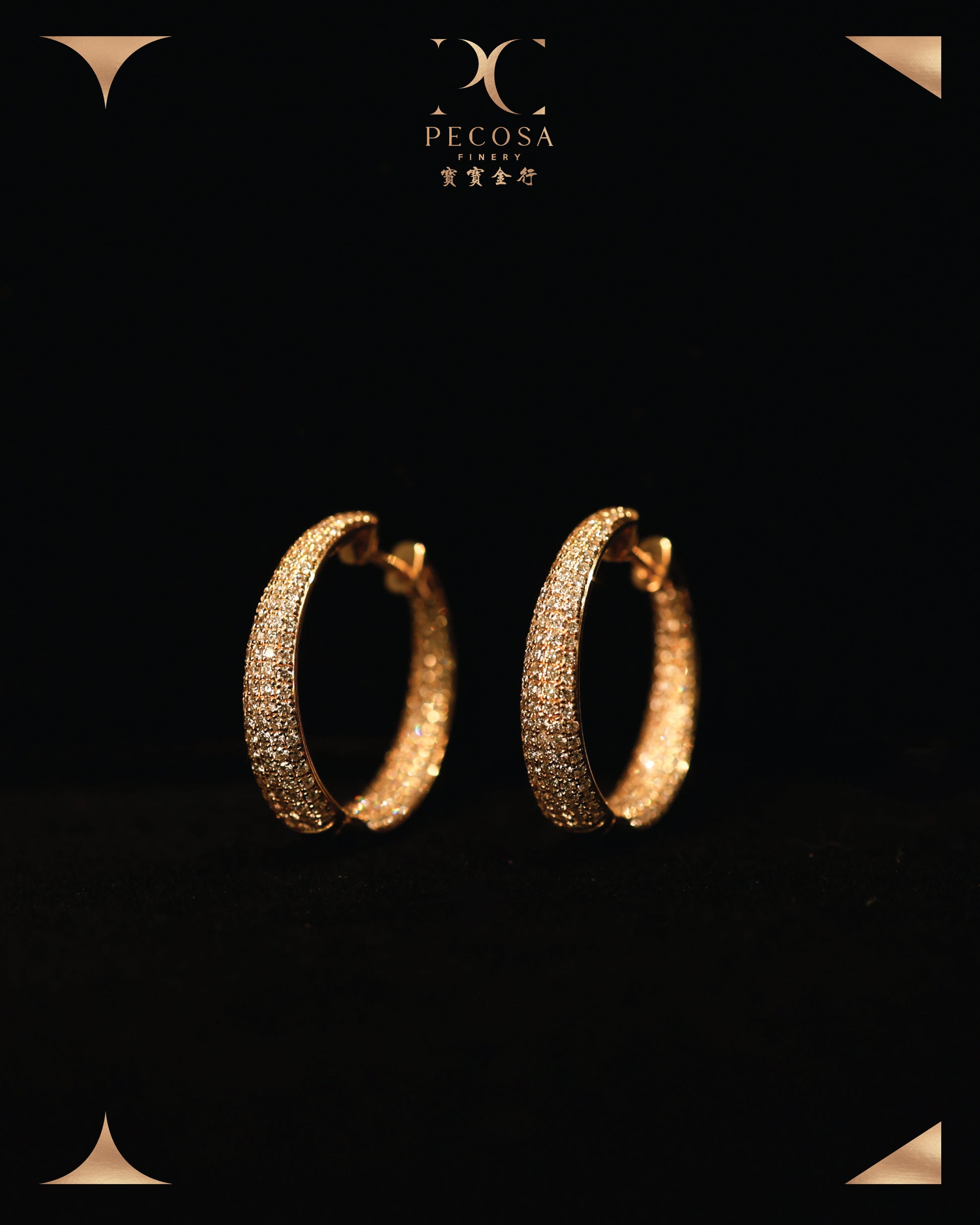 Wish 18KY Diamond Hoops Earrings