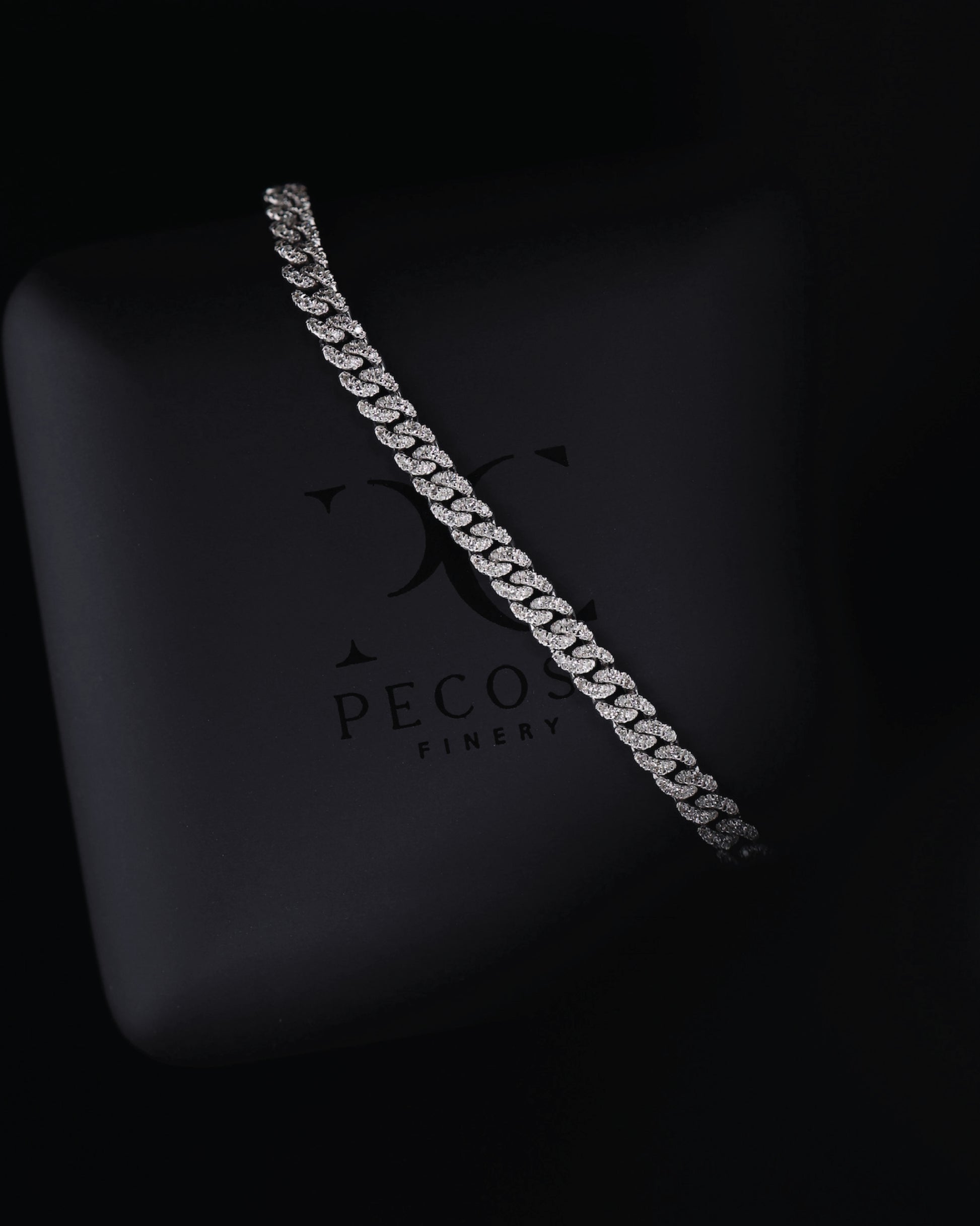Cuban Chain 18KW Diamond Bracelets
